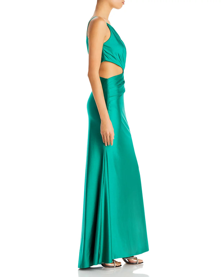 AQUA One Shoulder Cutout Maxi Dress