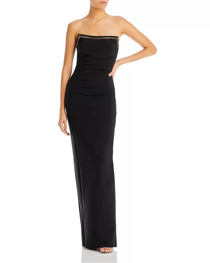 Chiara Boni La Petite Robe Everly Studded Strapless Gown