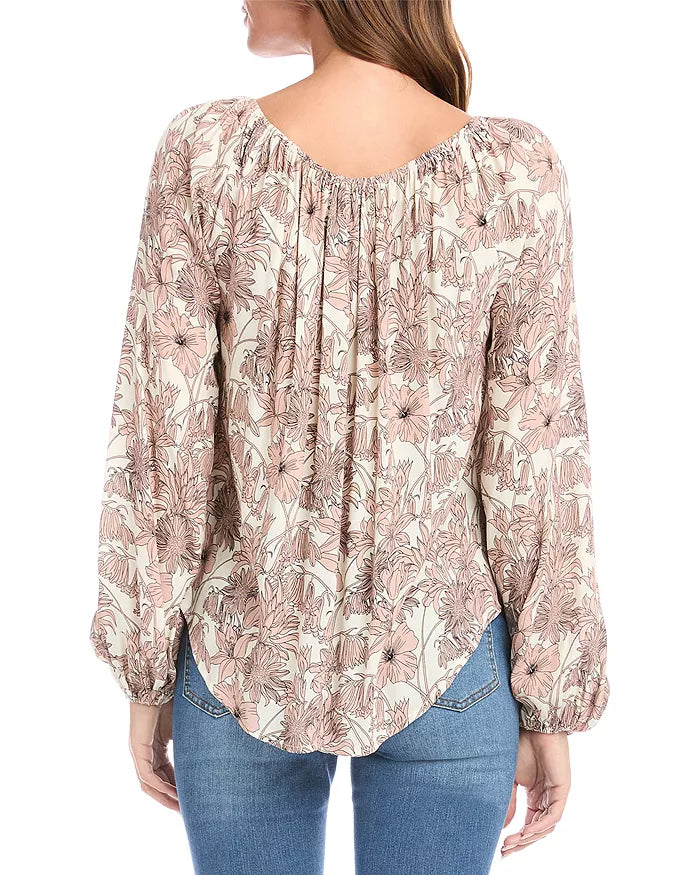 Karen Kane Blouson Sleeve Peasant Top