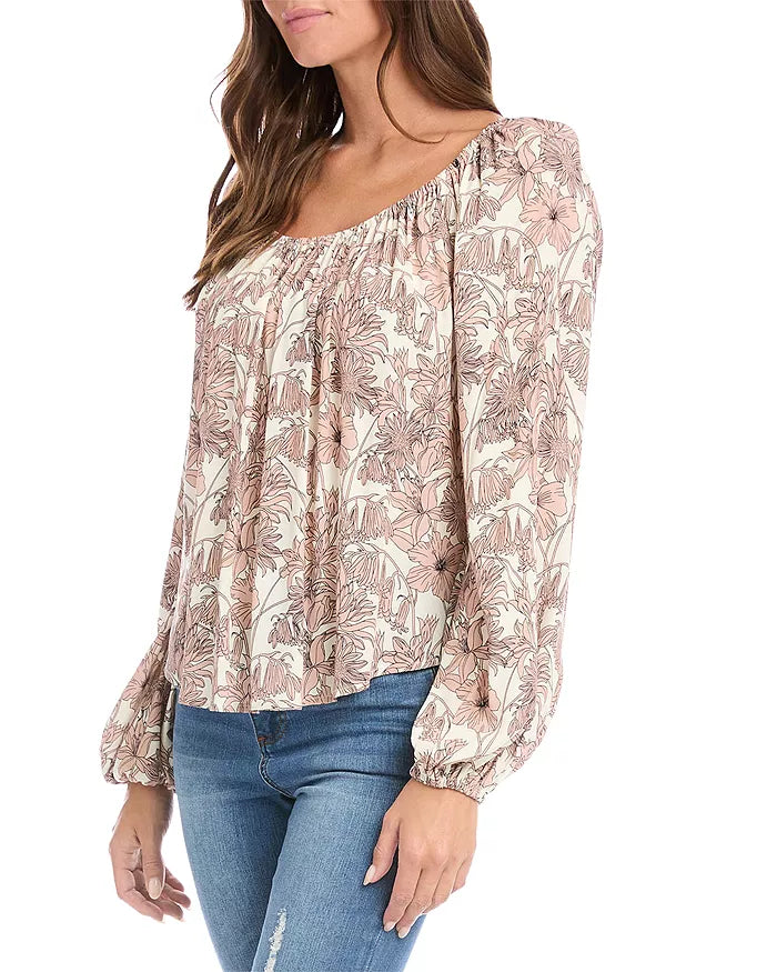 Karen Kane Blouson Sleeve Peasant Top