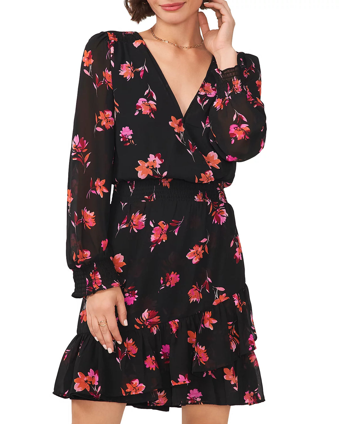 VINCE CAMUTO Smocked Waist A Line Dress VINCE CAMUTO Smocked Waist A Line Dress
