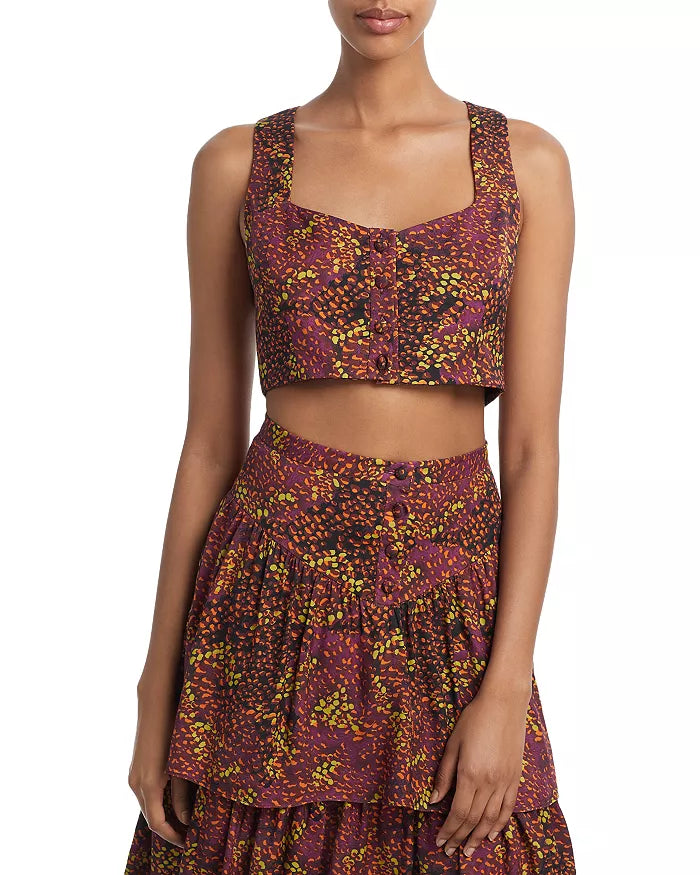 Undra Celeste New York Printed Sleeveless Cropped Top