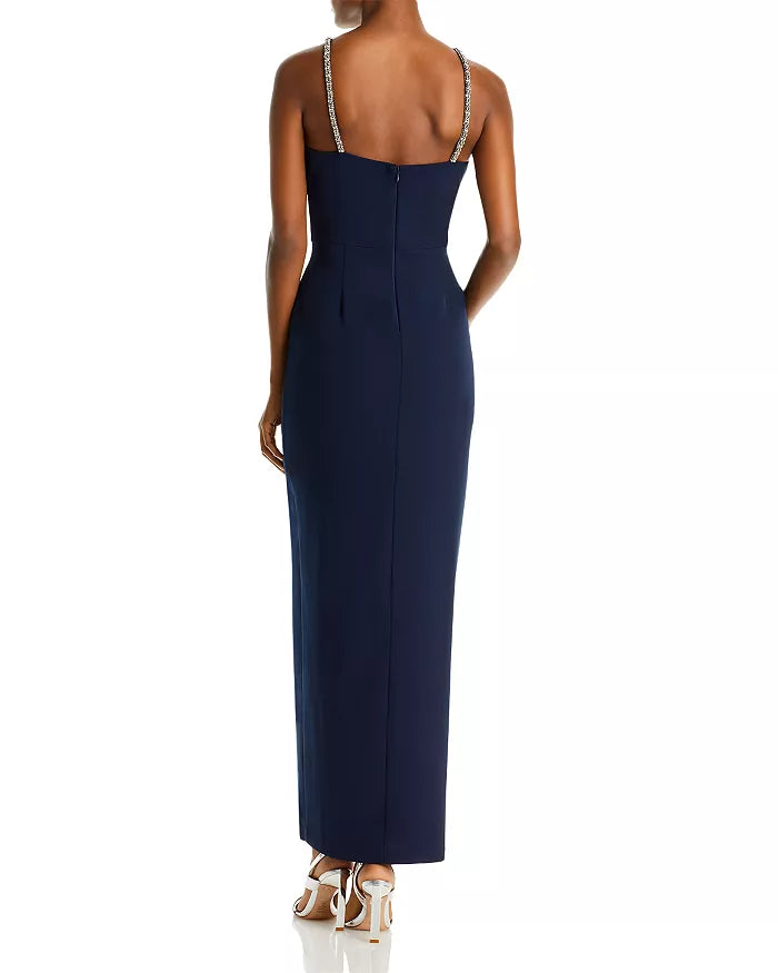 AQUA Scuba Embellished Chain Dress