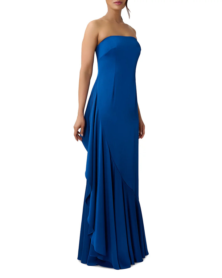 Aidan Mattox Strapless Ruffle Trim Gown