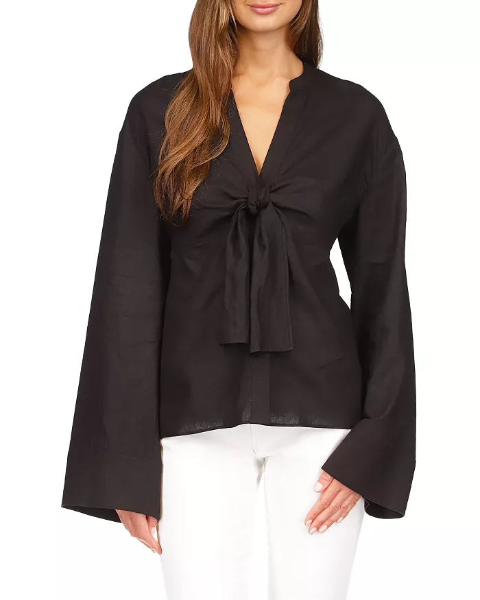 MICHAEL MICHAEL KORS Solid Tie Front Blouse