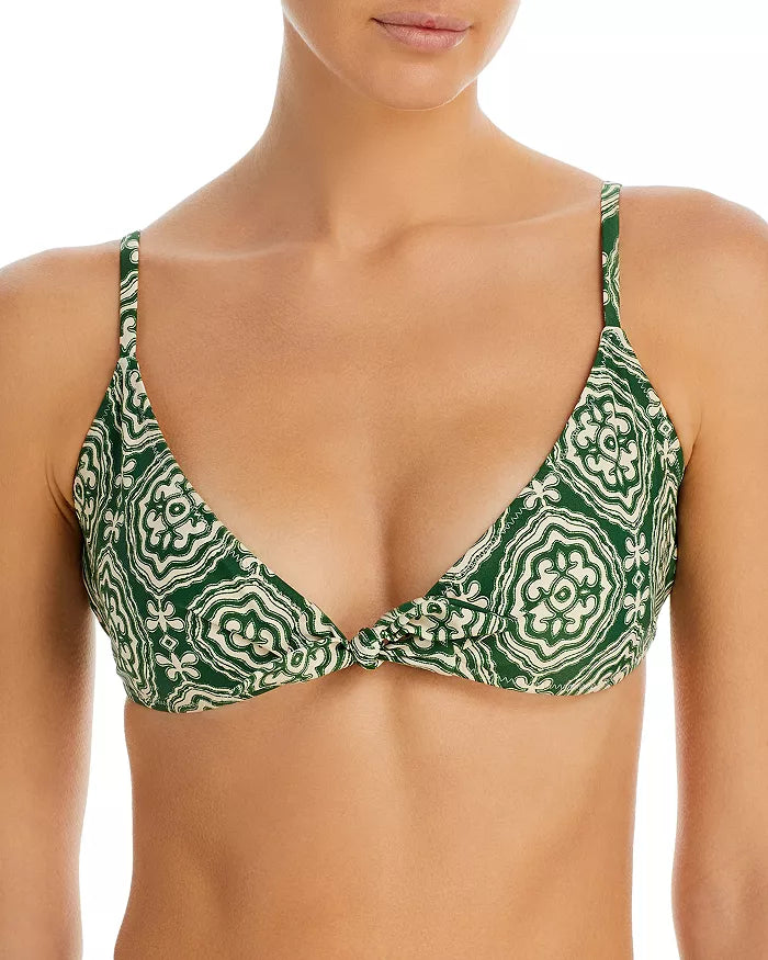 Lemlem Medallion Print Tie Front Bikini Top