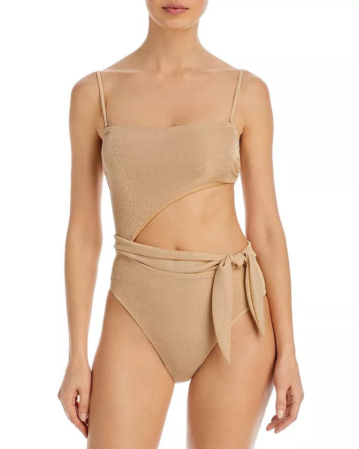 Ramy Brook Sparkle Gigi Cutout One Piece Swimsuit