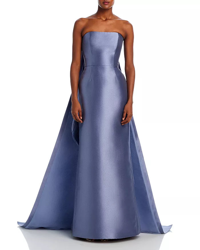 Amsale Mikado Strapless Train Gown