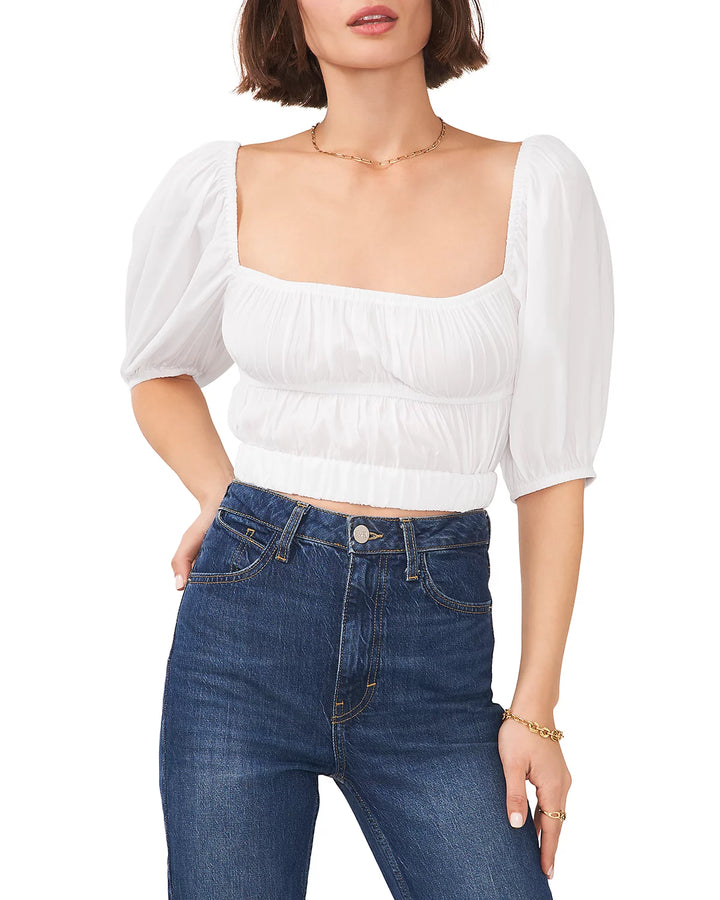 1.STATE Ruched Elbow Sleeve Top