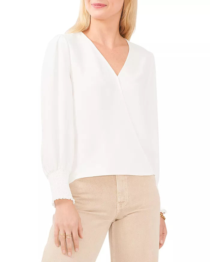 VINCE CAMUTO Surplice Blouson Sleeve Top