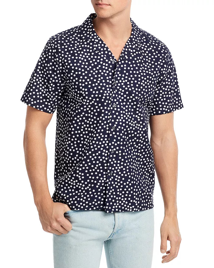 The Men's Store MEN Short Sleeve Dot Print Camp Shirt