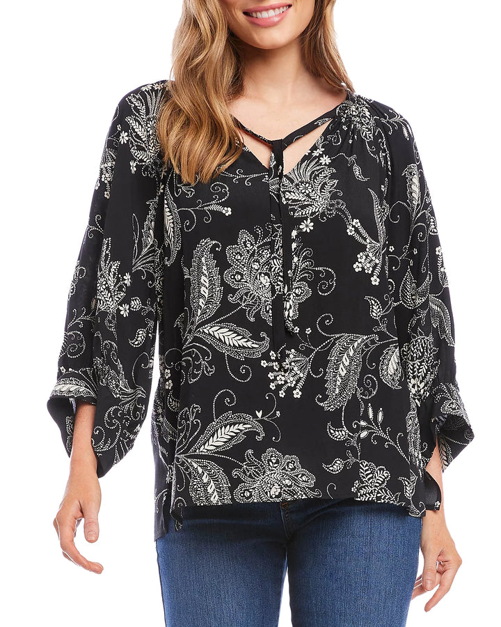 Karen Kane Printed Blouson Sleeve Top