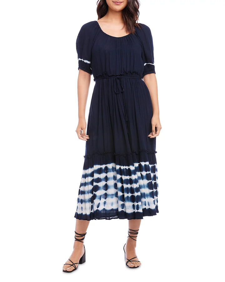 Karen Kane Puff Sleeve Tie Dye Midi Dress