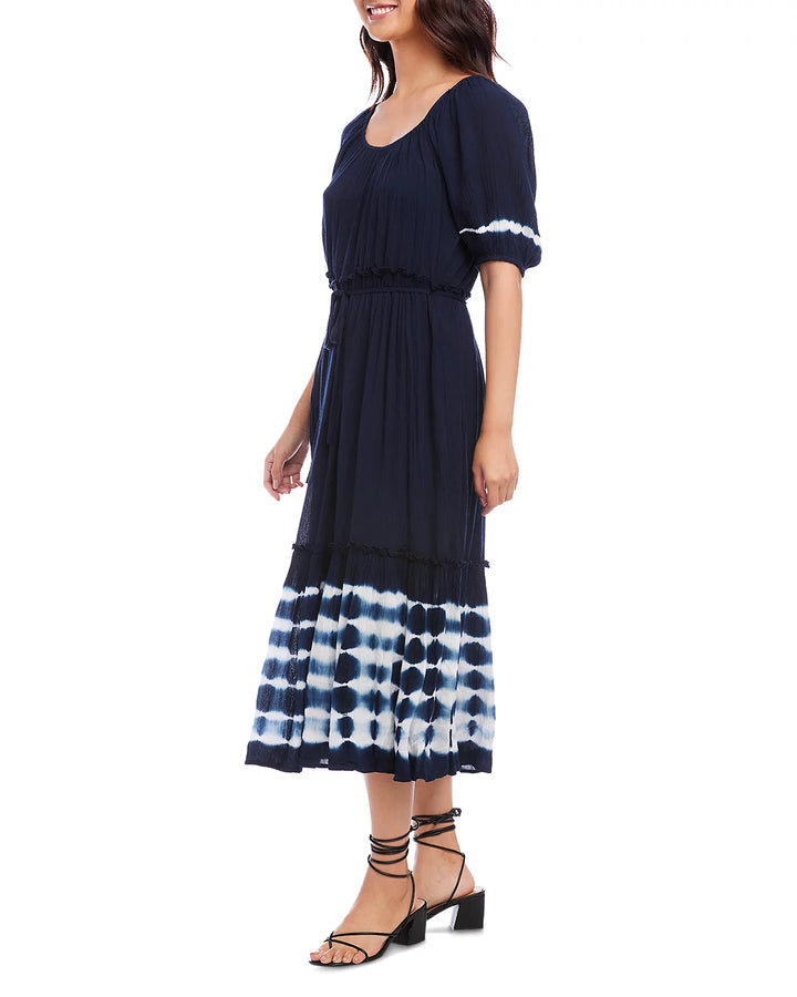 Karen Kane Puff Sleeve Tie Dye Midi Dress