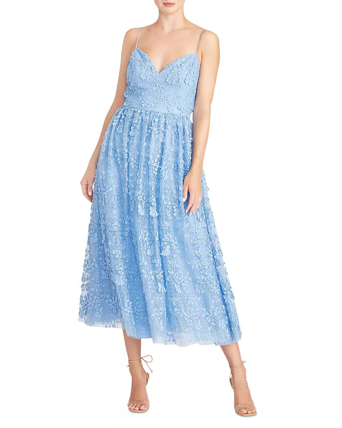 ML Monique Lhuillier Embellished Tulle Midi Dress