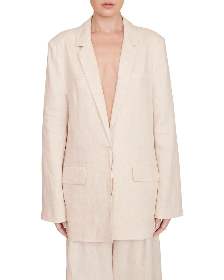 STAUD Linen Maxwell Blazer