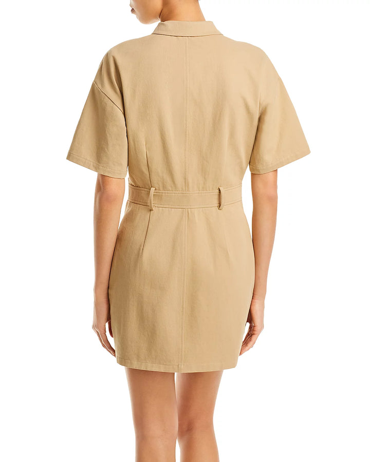 AQUA Poplin Utility Mini Dress
