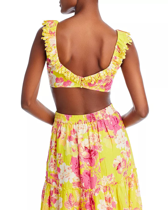 Hemant and Nandita Embroidered Floral Print Crop Top