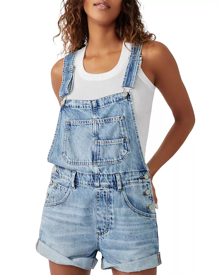 Free People Ziggy Cotton Denim Romper