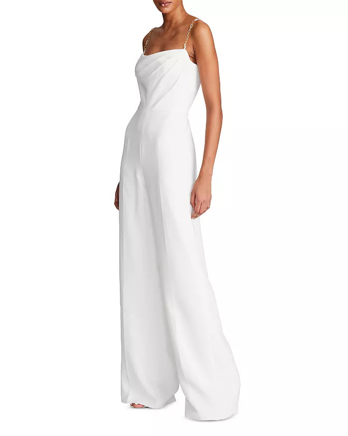 HALSTON Brea Scoop Neck Sleeveless Jumpsuit