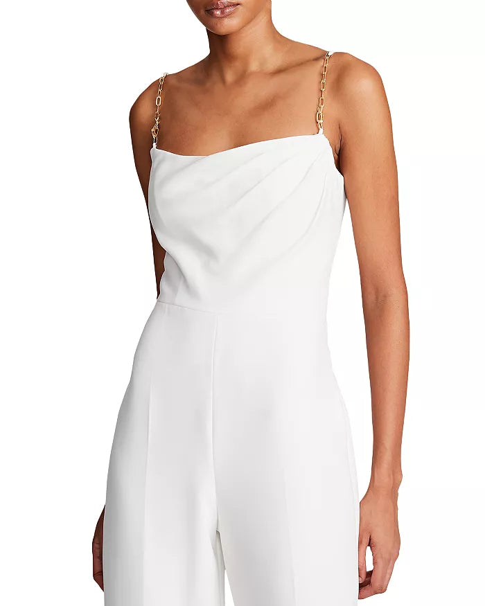 HALSTON Brea Scoop Neck Sleeveless Jumpsuit