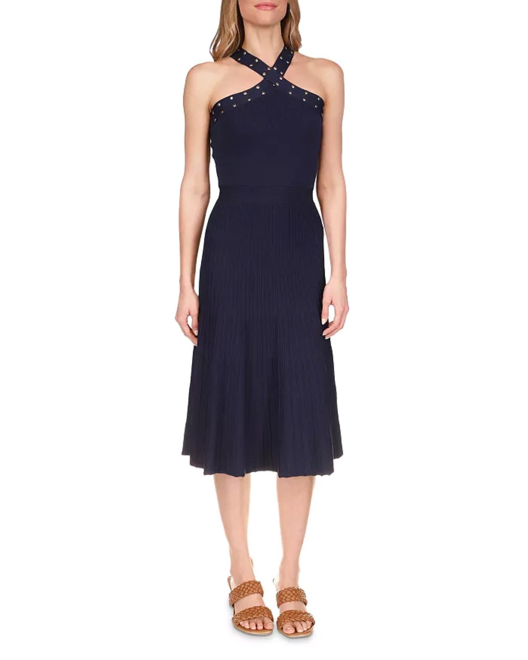 MICHAEL MICHAEL KORS Studded-Neck Halter Dress DGFOutlet MICHAEL MICHAEL KORS Studded-Neck Halter Dress DGFOutlet