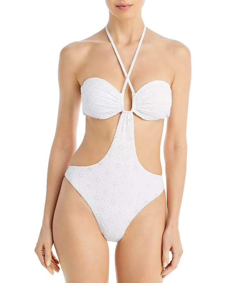 L*Space Marina Eyelet One Piece Swimsuit