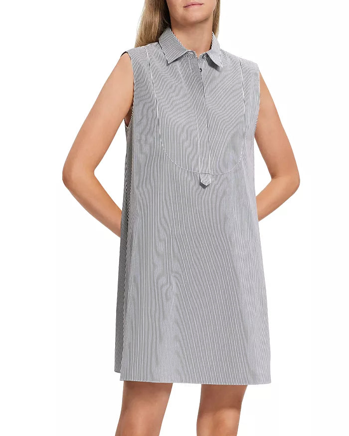 Theory Cotton Collared Tunic Dress