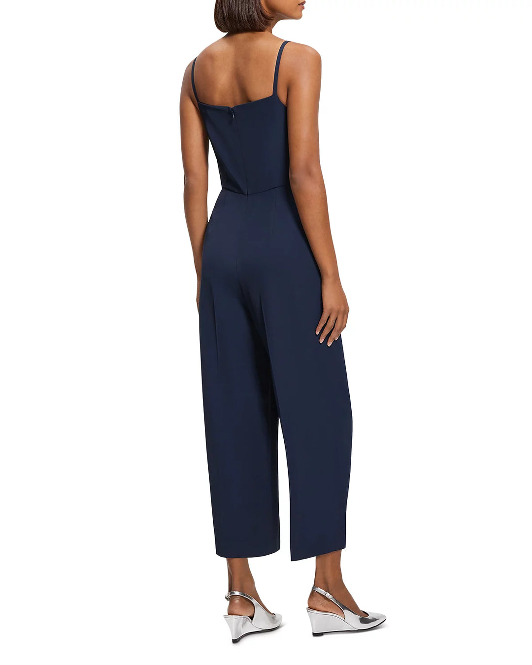 Theory Square Neck Sleeveless Cropped Jumpsuit