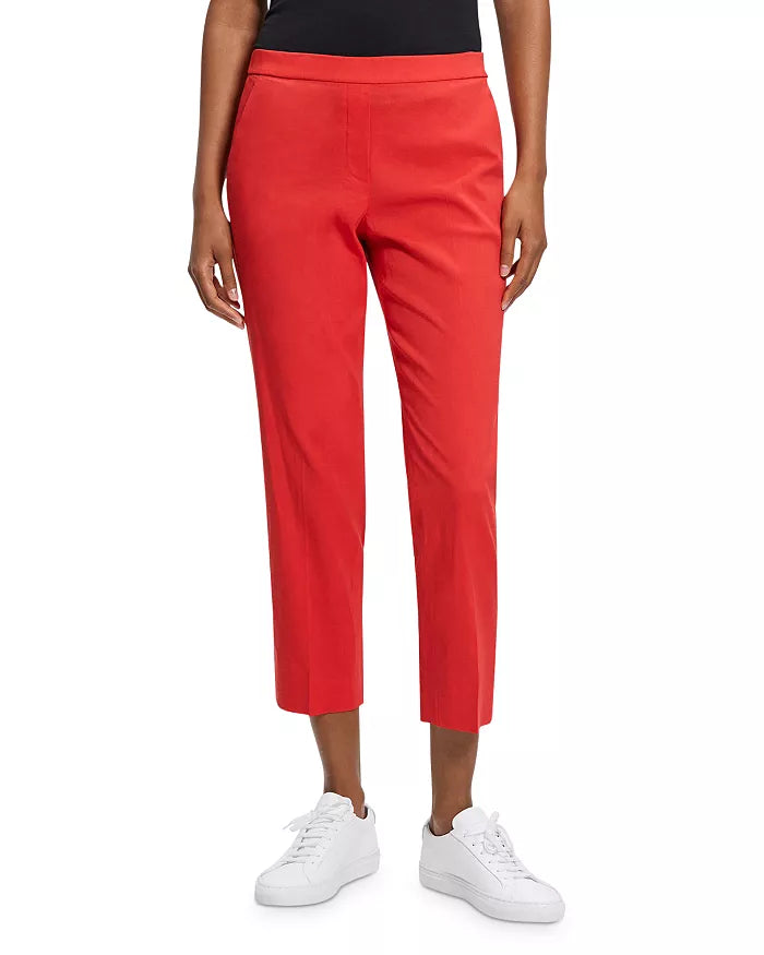 Theory Treeca Linen Blend Cropped Pants