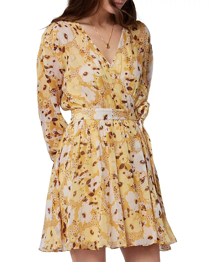 JOIE Clara Floral Long Sleeve Silk Minidress