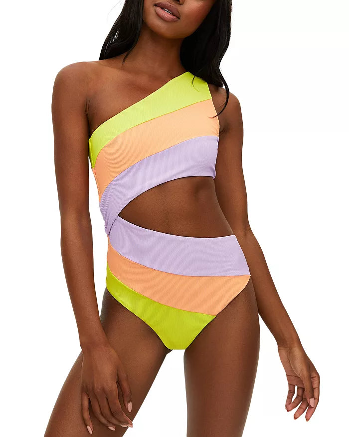 Beach Riot Joyce One Shoulder One Piece Swimsuit