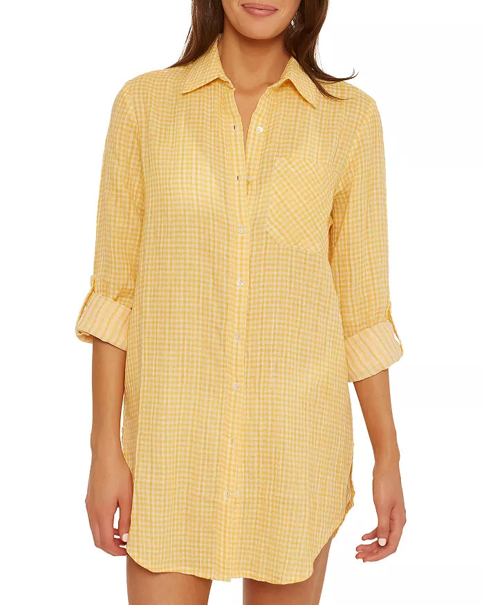 ISABELLA ROSE Saturdays Boyfriend Shirt Swim Cover Up