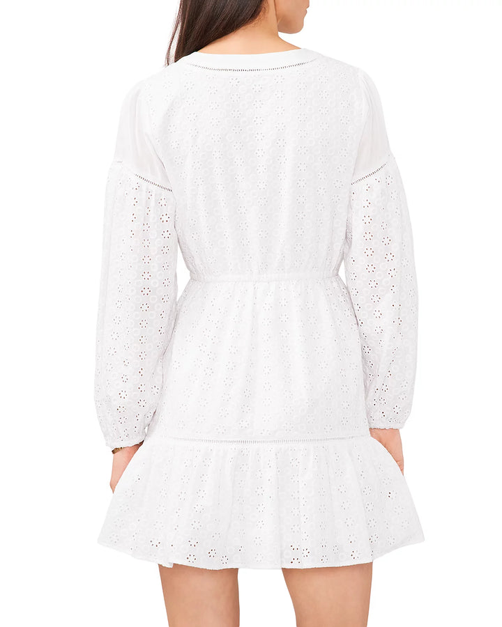 1.STATE Split Neck Eyelet Dress