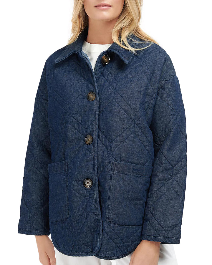 Barbour Denim Barrhead Quilted Cotton Jacket