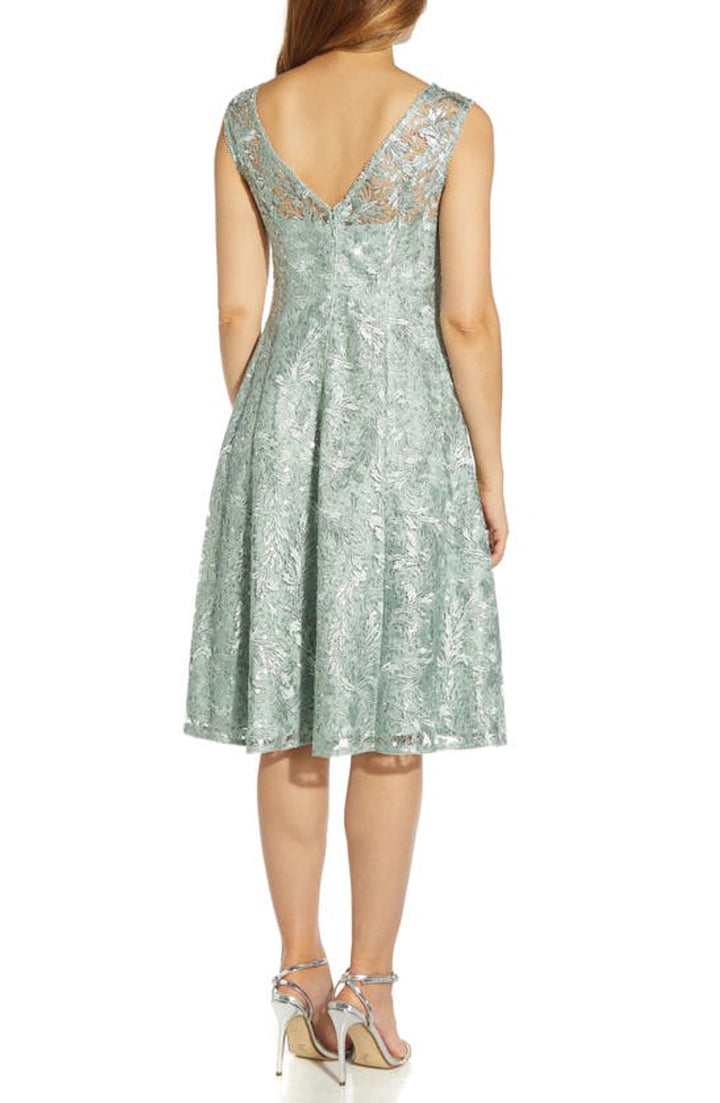 Adrianna Papell Embroidered A-Line Dress