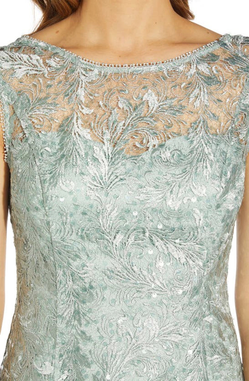 Adrianna Papell Embroidered A-Line Dress