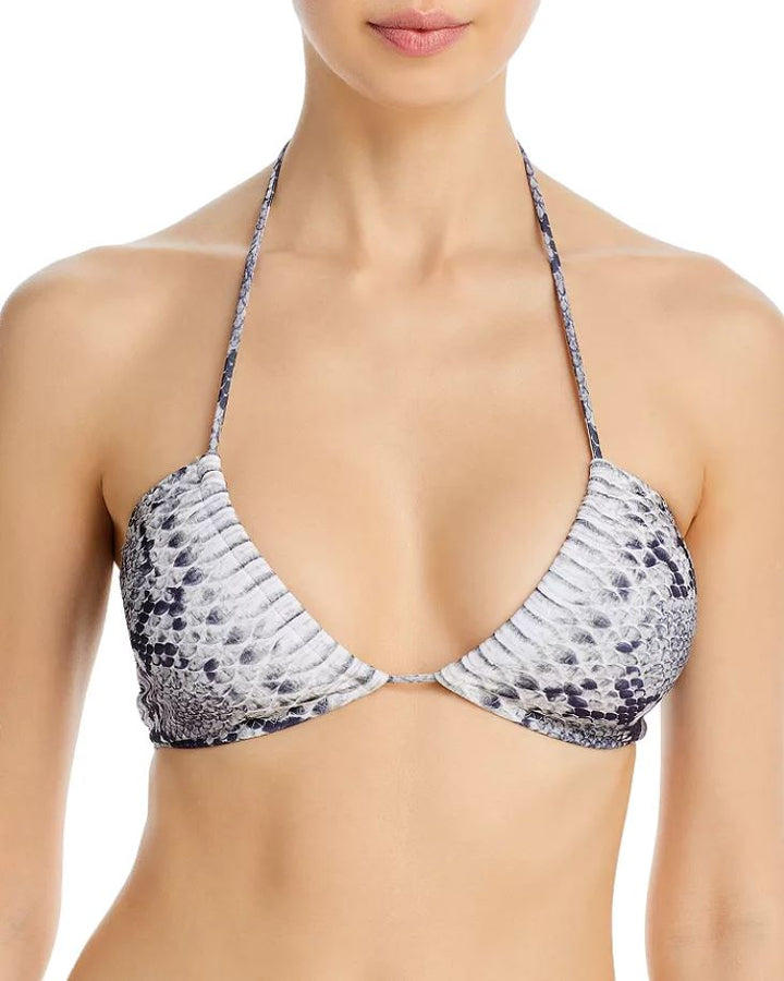 Norma Kamali Jason Snake Print Bikini Top