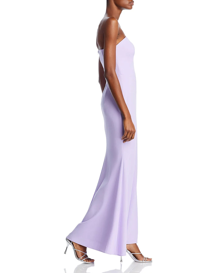 AQUA Scuba Crepe Strapless Gown