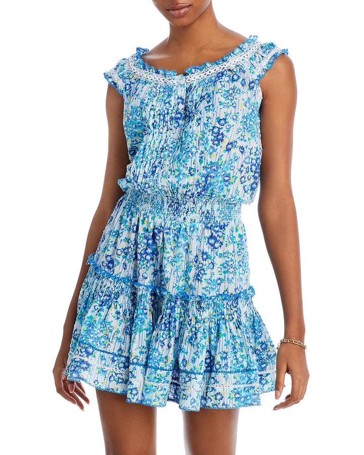Poupette St. Barth Alba Cotton Floral Print Mini Dress