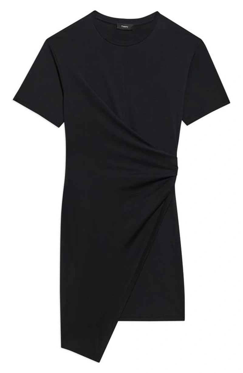 Theory Pima Cotton Draped Tee Dress