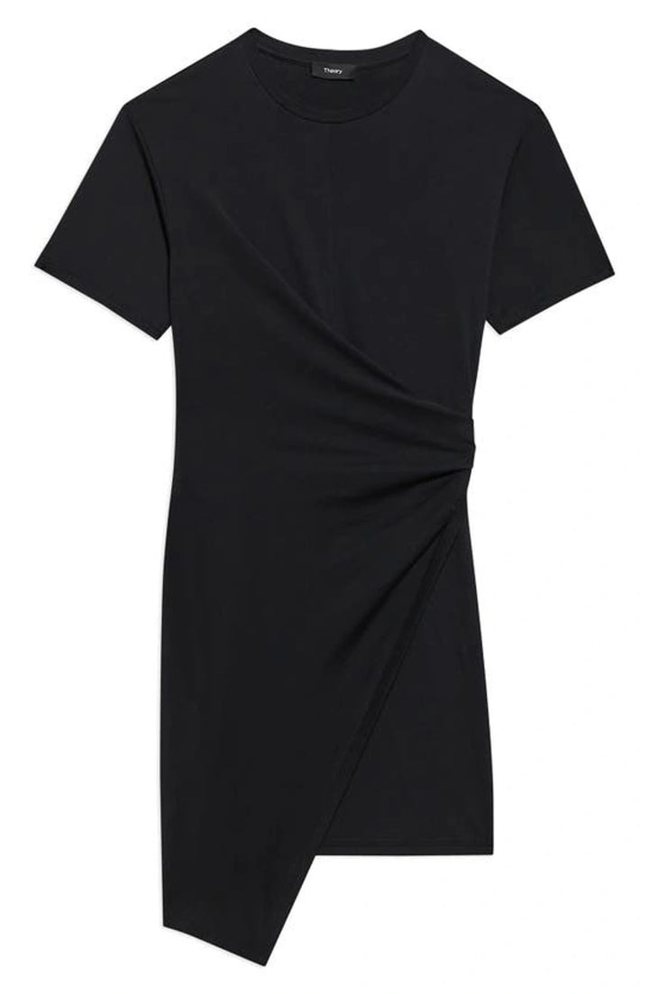 Theory Pima Cotton Draped Tee Dress