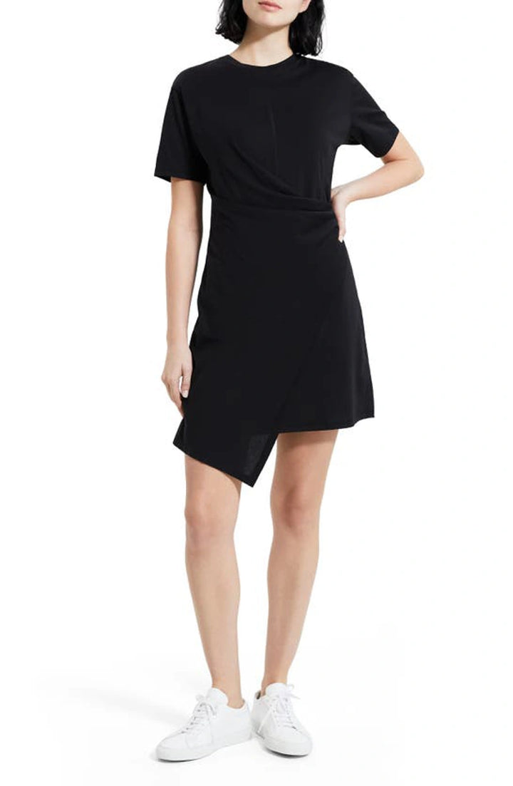 Theory Pima Cotton Draped Tee Dress