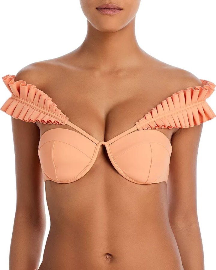 Andrea Iyamah Mulan Ruffled Bikini Top