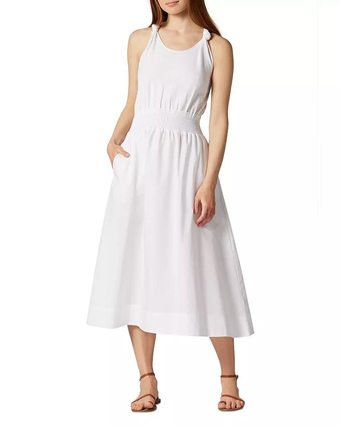 Joie Kenzie Linen Cotton Twist Strap Midi Dress