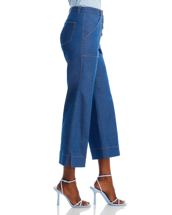 Cinq à Sept Benji Cropped Wide Leg Denim Pants