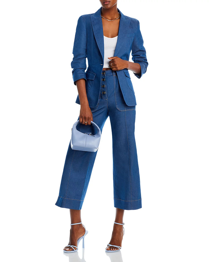 Cinq à Sept Benji Cropped Wide Leg Denim Pants