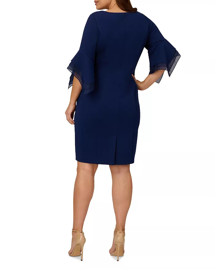 Adrianna Papell Plus Knit Crepe Sheath Dress