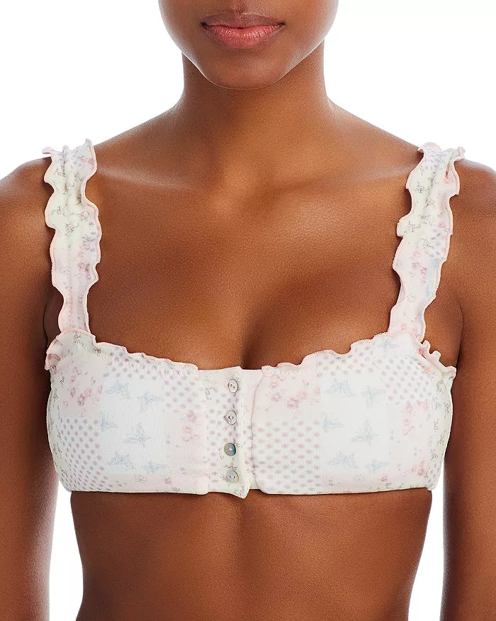 Frankies Bikinis Chiara Terry Ruffled Bikini Top