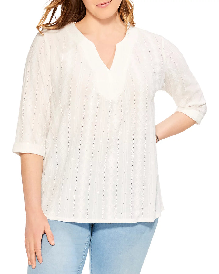 NIC+ZOE Plus Size Angled Lace Top